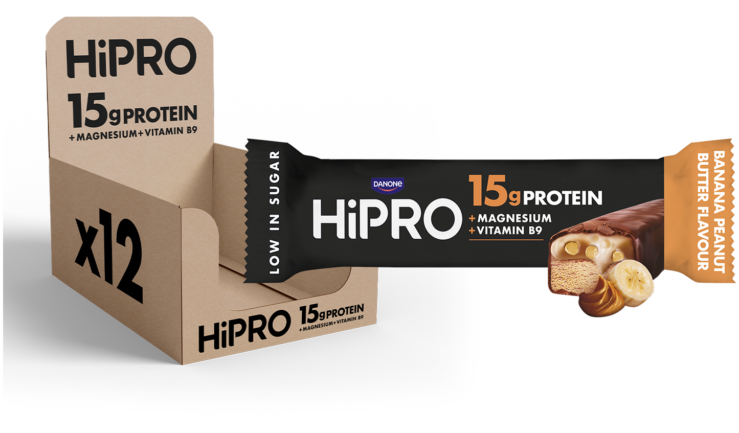 HiPRO Banaan & pindakaas - Eiwitrepen 12x45g
