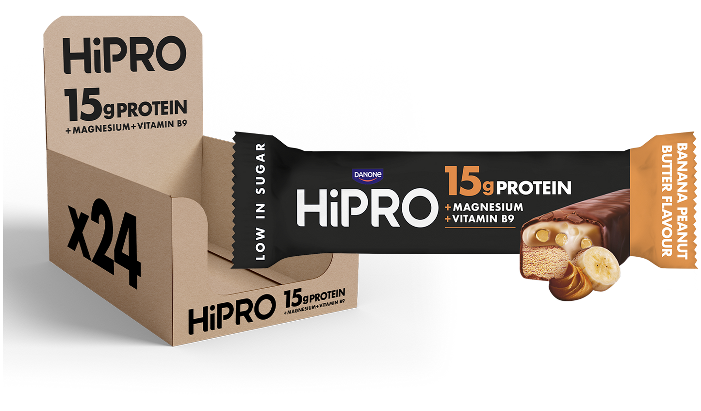 HiPRO Banaan & pindakaas - Eiwitrepen 12x45g