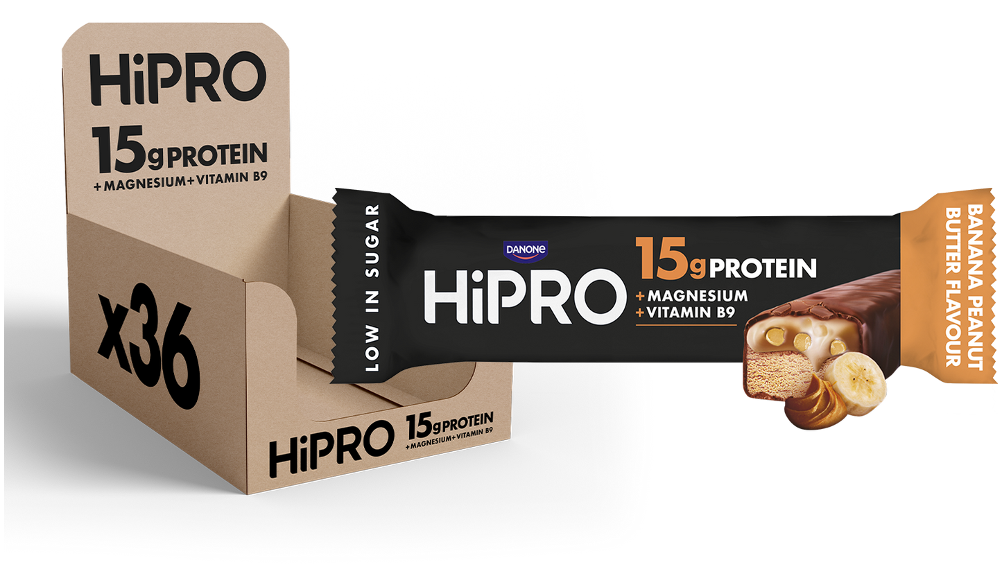 HiPRO Banaan & pindakaas - Eiwitrepen 12x45g