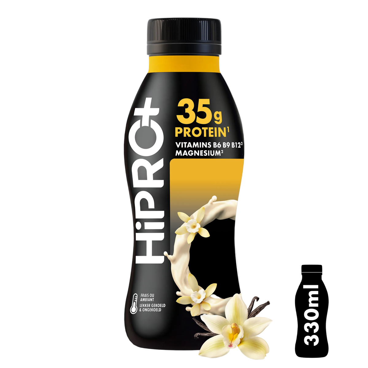 HiPRO Protein Shake Saveur Vanille – 35 g de protéines, vitamines B6 B9 B12 & magnésium 330 ml