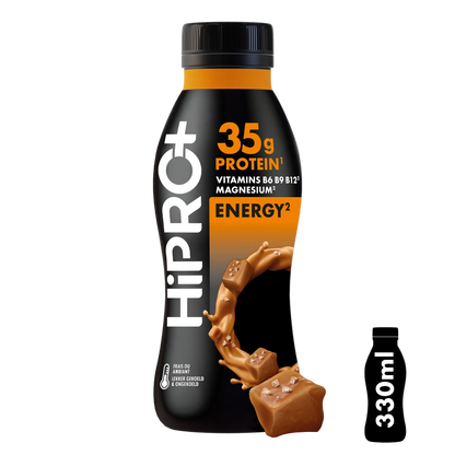 HiPRO Energy Protein Shake Gezouten Karamel - 35g proteïne, vitamine B6 B9 B12 & magnesium 330ml 