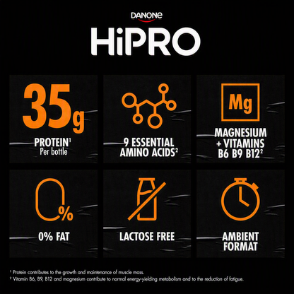HiPRO Energy Protein Shake Gezouten Karamel - 35g proteïne, vitamine B6 B9 B12 & magnesium 330ml 