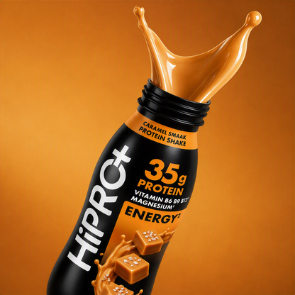 HiPRO Energy Protein Shake Gezouten Karamel - 35g proteïne, vitamine B6 B9 B12 & magnesium 330ml 